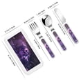 thumbnail image 2 of Cauagu Purple Hippo In Water Print 3-Pieces Toddler Cutlery Set , Kids Silverware Set with Spoons Forks & Knife Stainless Steel Utensils for Kids Dishwasher Safe, 2 of 8