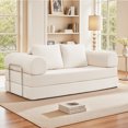 thumbnail image 5 of ATHOPE 78.7" Folding Convertible Sofa Bed, Oversized Corduroy Upholstered Boneless Couch, Loveseat Sleeper with Pull Out Bed, Floor Sofa Modular Futon Couch for Living Room Bedroom Lounge, Beige, 5 of 9