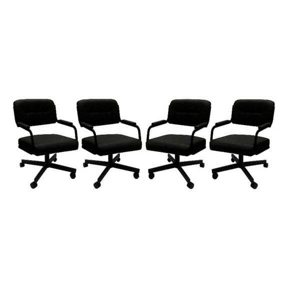 4 - Swivel Metal Caster Dining Chairs - M-110 Style