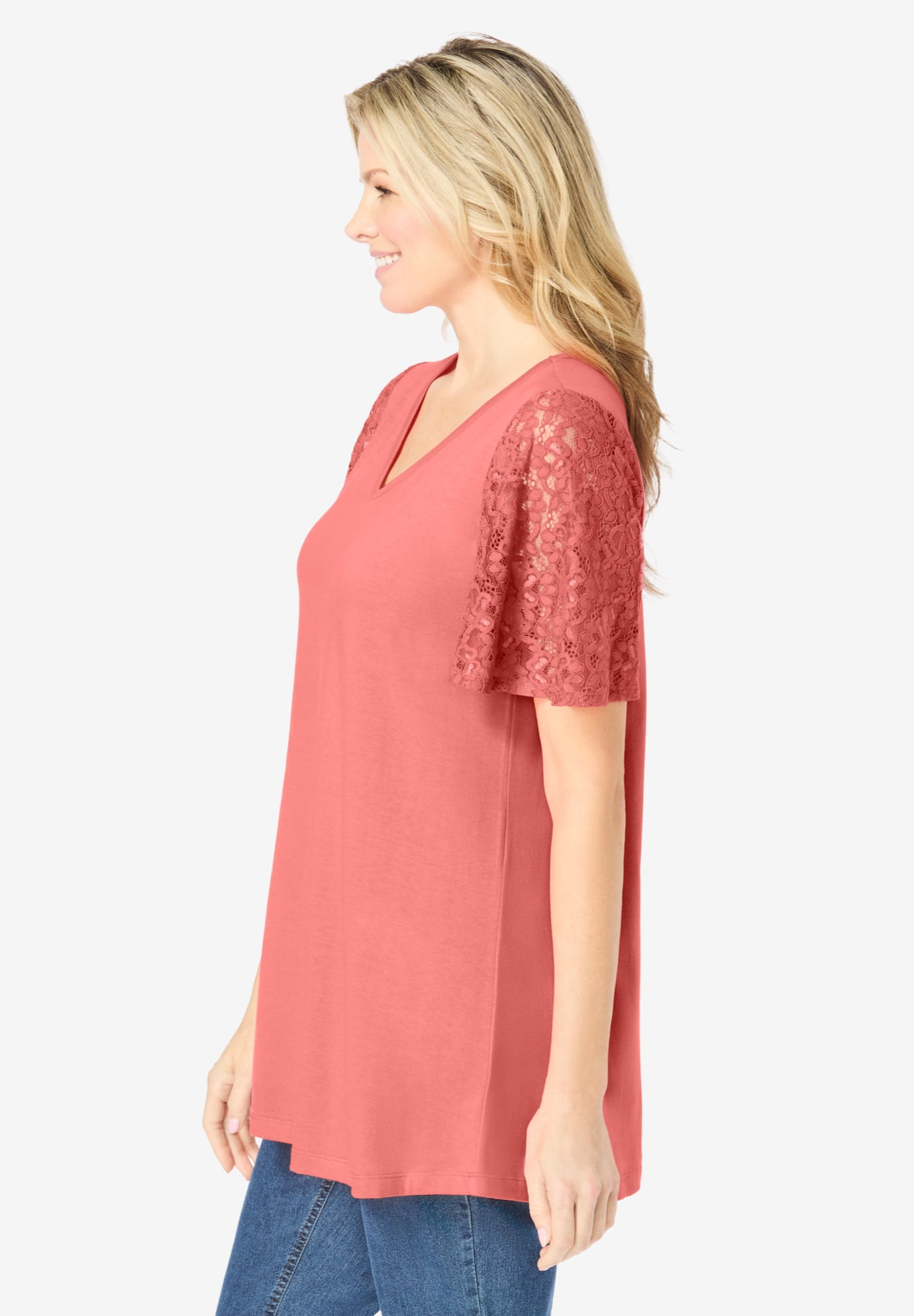 Plus Size Lace Sleeve Tunic - image 3