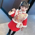 thumbnail image 5 of Otqutp Embroidery Tang Suit for Toddler Kids Baby Children Fairy Dresses for Chinese New Year Lined Warm Princess Performance Dresses with Bag (Red-B,2-3 Years), 5 of 9