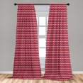 thumbnail image 5 of Ambesonne Pink Curtains, Modern Feminine Zigzag, Pair of 28"x84", Burgundy Ruby Coral, 5 of 5