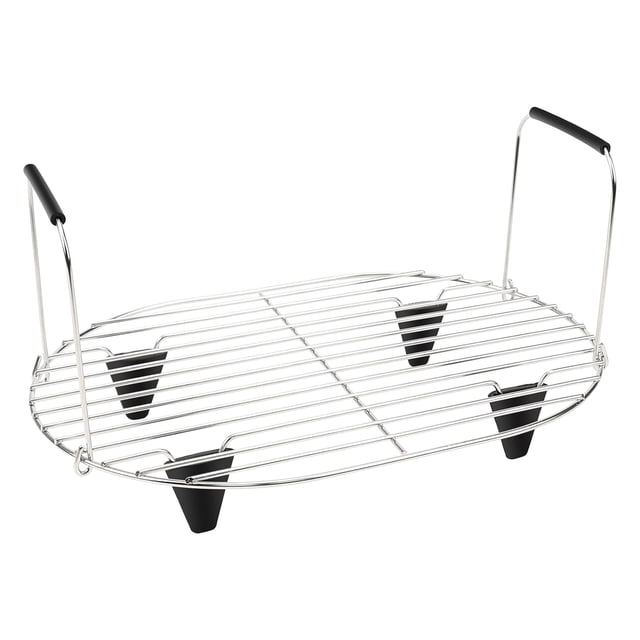 GZJCKJY Steam and Roast Rack - Stainless Steel Roasting Rack with Silicone-Protected Feet & Handles