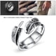 thumbnail image 3 of Anillo de plumas Jadeshay anillo de dedo de Acero de titanio con forma de pluma Plata 8# 9# 10#, 3 of 8