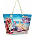 thumbnail image 1 of Flaskamite XL Beach Bag Tote with Zipper Closure, Extra Pouch and Rope Handles, Best Summer Holiday, 1 of 7