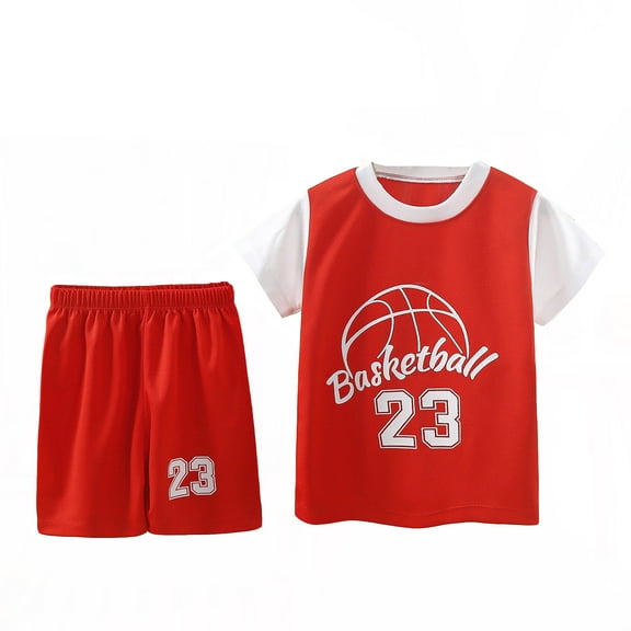 RUTAYY Children Boys 2-Pack Basketball Performance Tank Top and Mesh Shorts Set Quick Drying Outfit Sports Shorts Tracksuit 1-12 Years Casual Daily Wear