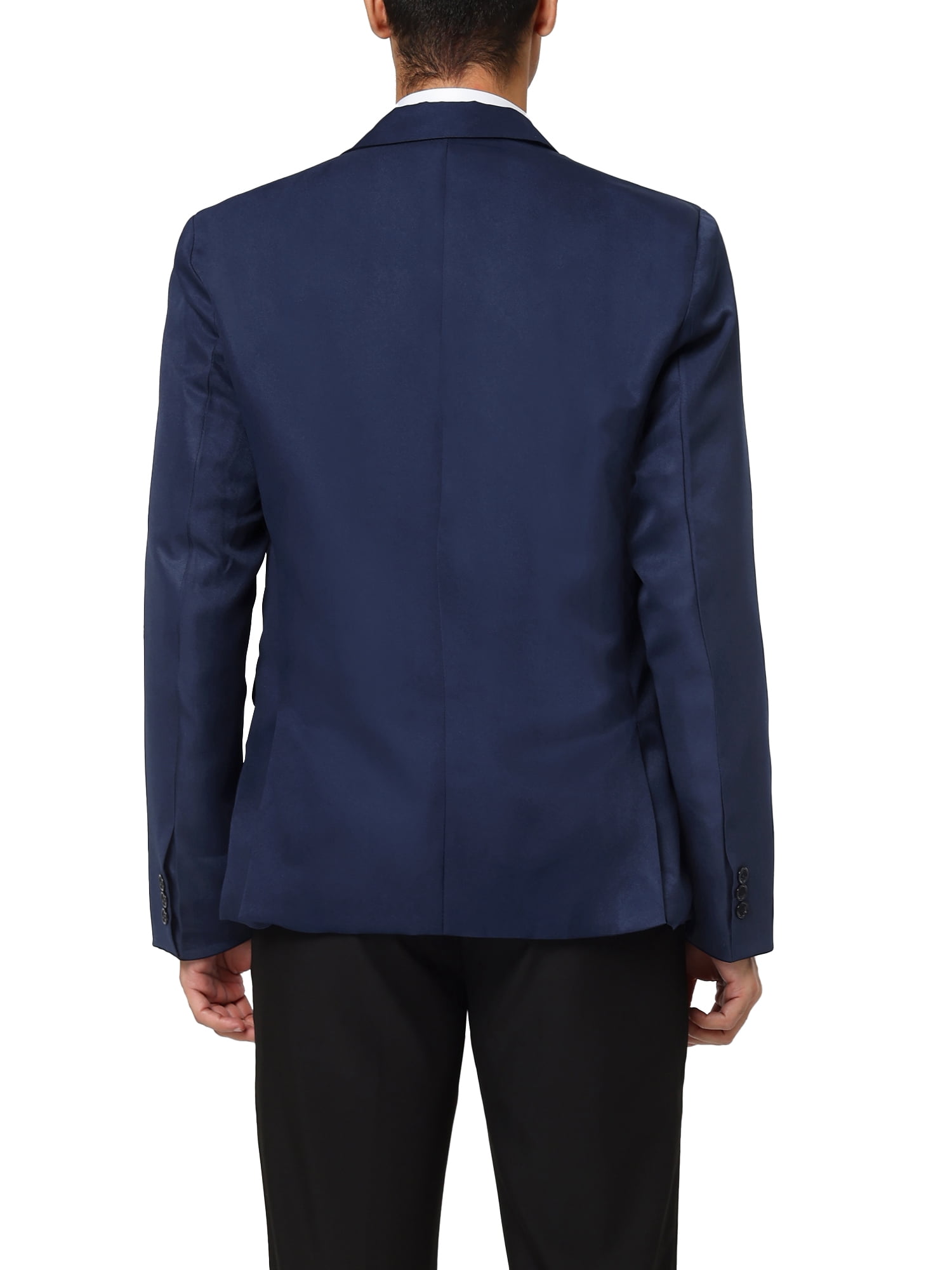 Unique Bargains Men's Business Slim Fit Sports Coats One Button Formal Blazers S Navy Blue