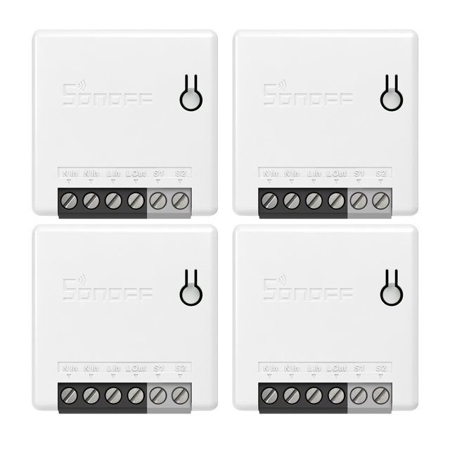 Interruptor inteligente Irfora 4PCS SONOFF MINIR2 Itead DIY Interruptor inteligente WiFi de 2 vías Interruptor de luz de cuerpo pequeño Soporte de temporizador SPDT / Control remoto basculante a travé Irfora Interruptor inteligente