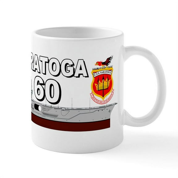 CafePress - USS Saratoga CV 60 Mugs - 11 oz Ceramic Mug - Novelty Coffee Tea Cup