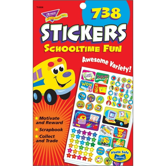 Trend, TEPT5008, Schooltime Fun Sticker Pads, 738 / Pad