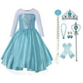 thumbnail image 1 of Princess Elsa Costumes Birthday Dress up Cosplay for Kids, 1 of 7