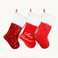 thumbnail image 2 of Namzi-b 5Pcs Christmas Stockings Faux Fur 19" Large Christmas Hanging Stocking Modern Art Decor Set for Family Holiday Tree Gifts Fireplace Party Favor Xmas Decor Farmhouse Home，Grid style, 2 of 2