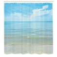 thumbnail image 2 of Ambesonne Summer Shower Curtain, Sea Horizon Shore Beach, 69"Wx84"L, Blue Cream, 2 of 4