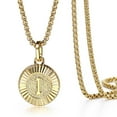 thumbnail image 2 of 18" Round Gold Plated Initial Letter Pendant Necklace Stainless Steel Box Chain, 2 of 2