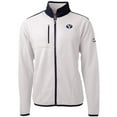 thumbnail image 2 of Men's Cutter & Buck White/Navy BYU Cougars Big & Tall Cascade Eco Sherpa Fleece Full-Zip Jacket, 2 of 3