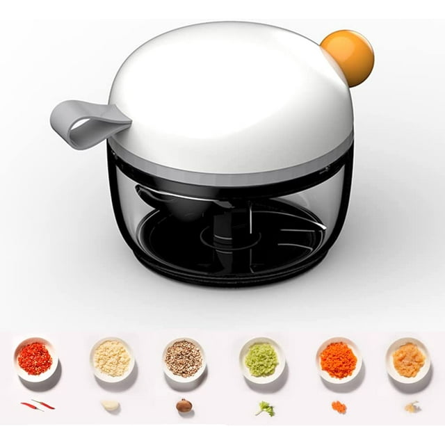 Jinsinto Mini Onion Cutter, Manual Onion Chopper, Onion Chopper, Multi-Function Chopper with Cord, Easy to Clean (White)
