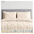 thumbnail image 3 of TiaGOC Queen Comforter Set - 7 Pieces Pintuck Bed in A Bag Queen - Comforters Queen Size - Comforter Set with Sheets, Comforter, Flat Sheet, Fitted Sheet and Pillowcases & Shams, Cream White, 3 of 7