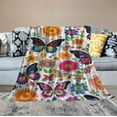 thumbnail image 2 of ONETECH  Flannel Throw Blanket Colorful Butterfly Flowers Durable Couch Blankets Home Decor Perfect for Bed and Sofa Super Soft Warm Blankets for All Season, 2 of 6