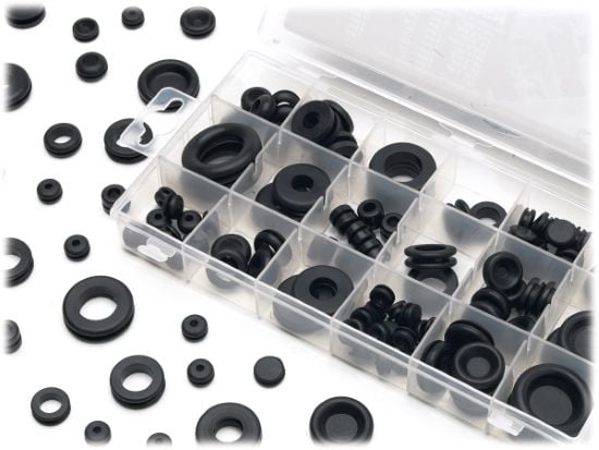 125pcs Assorted Rubber Blanking Grommets Kit Open/Closed Blind Plug Wiring Bung 