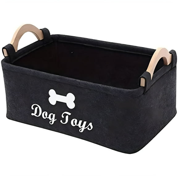 ACDANC Felt Pet Toy Box, Dog Toy Box, Storage Basket Chest Organizer - Perfect For Organizing Pet