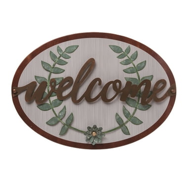 Transpac Metal 23.63" Multicolor Spring Layered Welcome Wall Decor