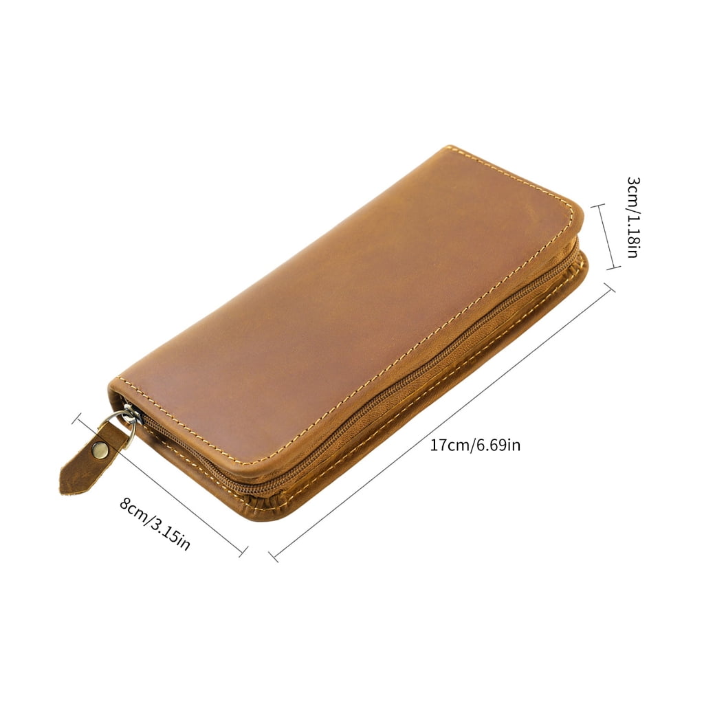 3 Divided Slots Pen Case Fountain Pen Holder Stationery Bag Pencil Organisers1eatherFountain Pen Case 3 Divided Slots Pen Bag Pencil Organiser Pencil Case
