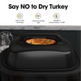thumbnail image 2 of Horno asador, buffet de horno asador de pavo de 26 cuartos con tapa auto-bastante, horno asador eléctrico de 1450 W con asas de tacto frío, horno asador de acero inoxidable con bandeja y rejilla extra, 2 of 5
