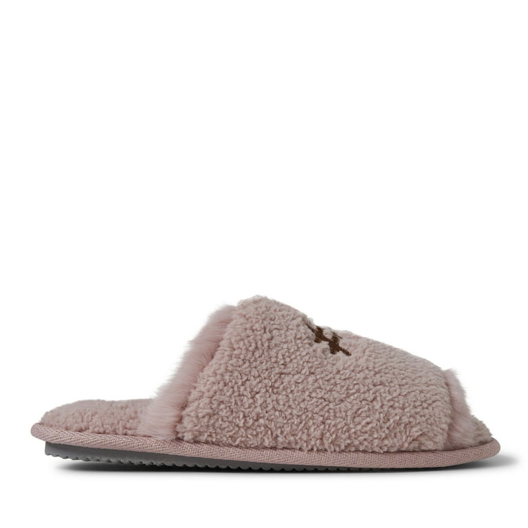 Dearfoams Womens Louise Embroidered Mom Slide Slipper Gift Set with Scrunchie Walmart