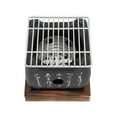 thumbnail image 2 of Compact Japanese Style Square Charcoal BBQ Grill with Stylish Text Design - Aluminum Alloy & Composite Wood Mini Charcoal Stove with Grilling Rack & Wood Mat, Perfect for Roasting Meats, Rice Cakes,, 2 of 6