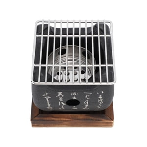 Charcoal Grill, alliage d'aluminium même distribution de chaleur Style japonais BBQ Grill Chauffage rapide Grill compact et portable de style japonais avec grill en mésure de fil pour les pique-niques, Maison