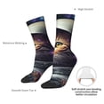 thumbnail image 4 of Sigee Astronaut Cat for Contrast Design Soft Moisture-Wicking Socks Crew Casual Athletic Stretchy Loose Middle Tube Socks, 4 of 6