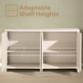 thumbnail image 4 of ARKANTOS 60" Sideboard Buffet Cabinet with 4 Ripple-Pattern Doors and Adjustable Shelves, Birch, 4 of 9