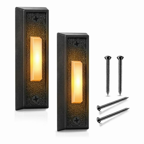 2 Pieces * Illuminated Doorbell Button 1 set * screw-Black