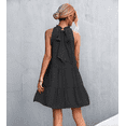 thumbnail image 3 of Womens Summer Dress Sleeveless Halter Neck Flowy Mini Sundress Casual Babydoll Spring Beach Vacation Clothes, 3 of 6