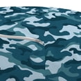 thumbnail image 3 of Camo Pouf Cover with Zipper, Camouflage Theme in Oceanic Colors Sea Water Inspired Illustration, Soft Decorative Fabric Unstuffed Case, 30" W X 17.3" L, Slate Blue Pale Blue, by Ambesonne, 3 of 5