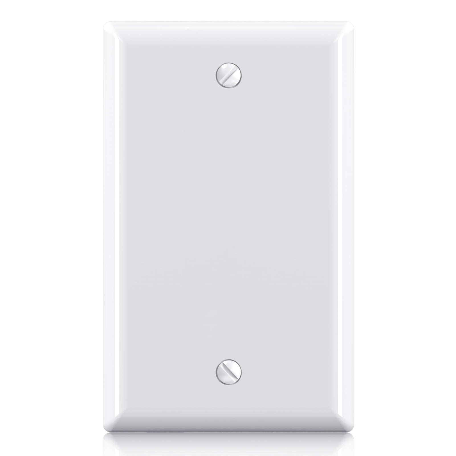 Hyper Tough 1-Gang Blank Wall Plate, Mid-Size Cover for Unused Electrical Boxes, White