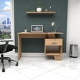 thumbnail image 3 of Inval Asymmetrical 1-Drawer 29"H Desk, Amaretto Oak, 3 of 8