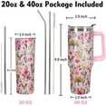 thumbnail image 3 of Bulldog Tumbler Bulldog Gifts 40 OZ 3D-Printed Insulated Cup Dog Lover Gift Travel Mug with Dogs Patterns and Vintage Florals(One Tumbler Included), 3 of 6