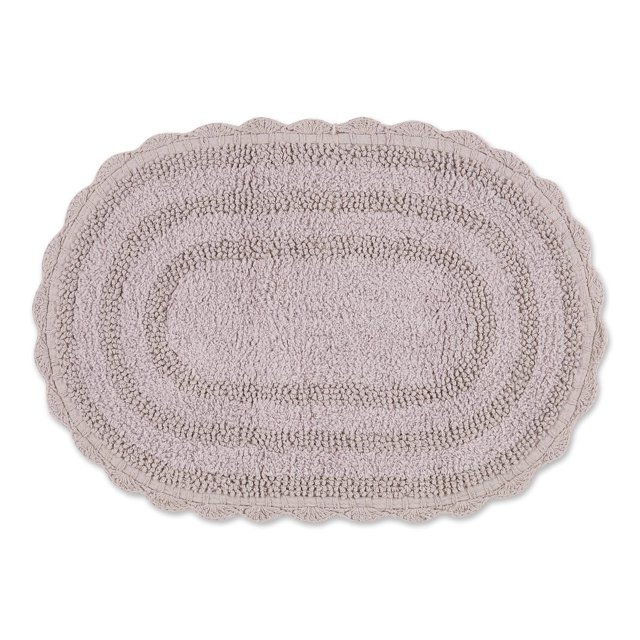 Alfombra de baño DII Crochet Collection, reversible, pequeña, ovalada, 43 x 61 cm
