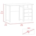 thumbnail image 5 of Modern Style Computer Desk | Three Drawers and Open Cubby in Office | Engineered Wood Build | Keeps Office Neat, 5 of 6