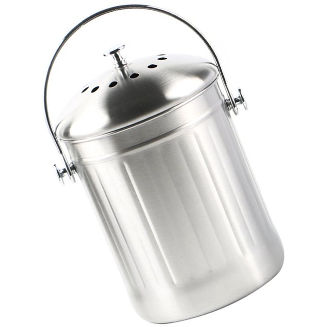 CUITING Stainless Steel Compost Bucket Garbage Can Food Waste Bin for Garbage Countertop Food Waste Basket