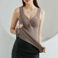 thumbnail image 3 of Camisas térmicas sin mangas para mujer con sujetador, chaleco con cuello en V, ropa interior, chaleco cálido para mujer con cojín - Gris, 3 of 5