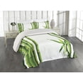 thumbnail image 2 of Ambesonne Nature Quilted Coverlet 3 Pcs, Wild Branches Tropical Scene, Queen Size, Fern Green and White, 2 of 4