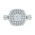 thumbnail image 3 of 1 Carat Prong Set Diamond Halo Engagement Ring in 14K White Gold (Ring Size 6.5) (I1-I2 Clarity), 3 of 4