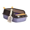 thumbnail image 2 of Inodoro abierto para mascotas, lavabo para arena para gatos, arenero para gatos, inodoro para gatitos, cuña, caja de arena para gatos de lados altos p violeta m, 2 of 8