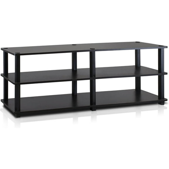 Turn-S-Tube No Tools 3-Tier Entertainment TV Stands, Espresso/Black