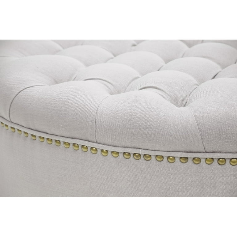 Baxton Studio Iglehart Beige Linen Modern Tufted Ottoman Baxton Studio Iglehart Beige Linen Modern Tufted Ottoman