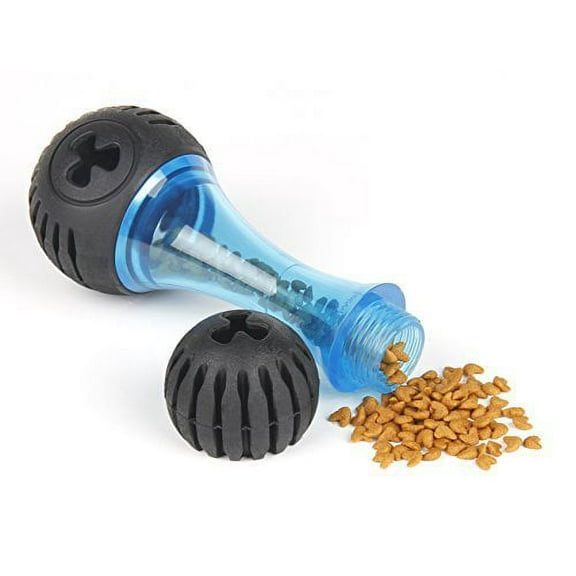 Medium Chewing Squeeze Bone Dog Toy with Dental Twist Caps Midi, blue