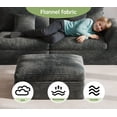 thumbnail image 6 of YVDNHP 91" L Shaped Couc, Modular Sectional Sofa, Boneless 2 Seater Deep Seat Sofa with Ottoman, Comfy Plush Flannel Fabric, for Living Room, Apartment, Office, No Assembly Required, Gray, 6 of 10