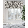 thumbnail image 5 of Farmhouse Black Floral Valances for Windows Linen Boho Flower Rustic Country Valance Rod Pocket Light Filtering Short Window Treatments Curtains for Kitchen Bathroom Living Room Bedroom, 42 x 12 Inch, 5 of 7